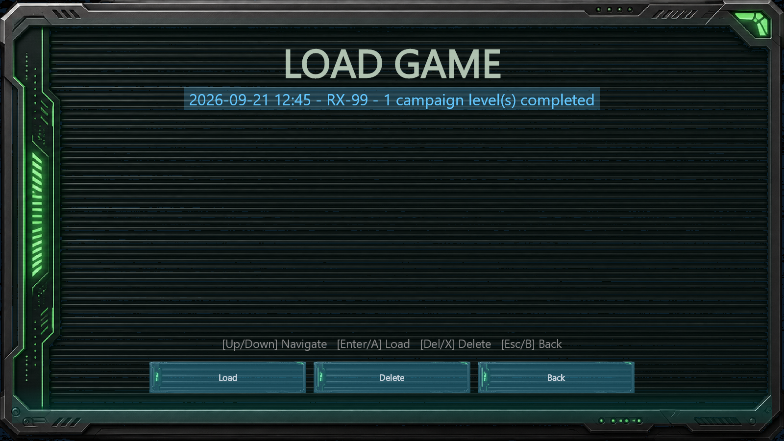 Contract Hunters screenshot: Shared Load Game Screen