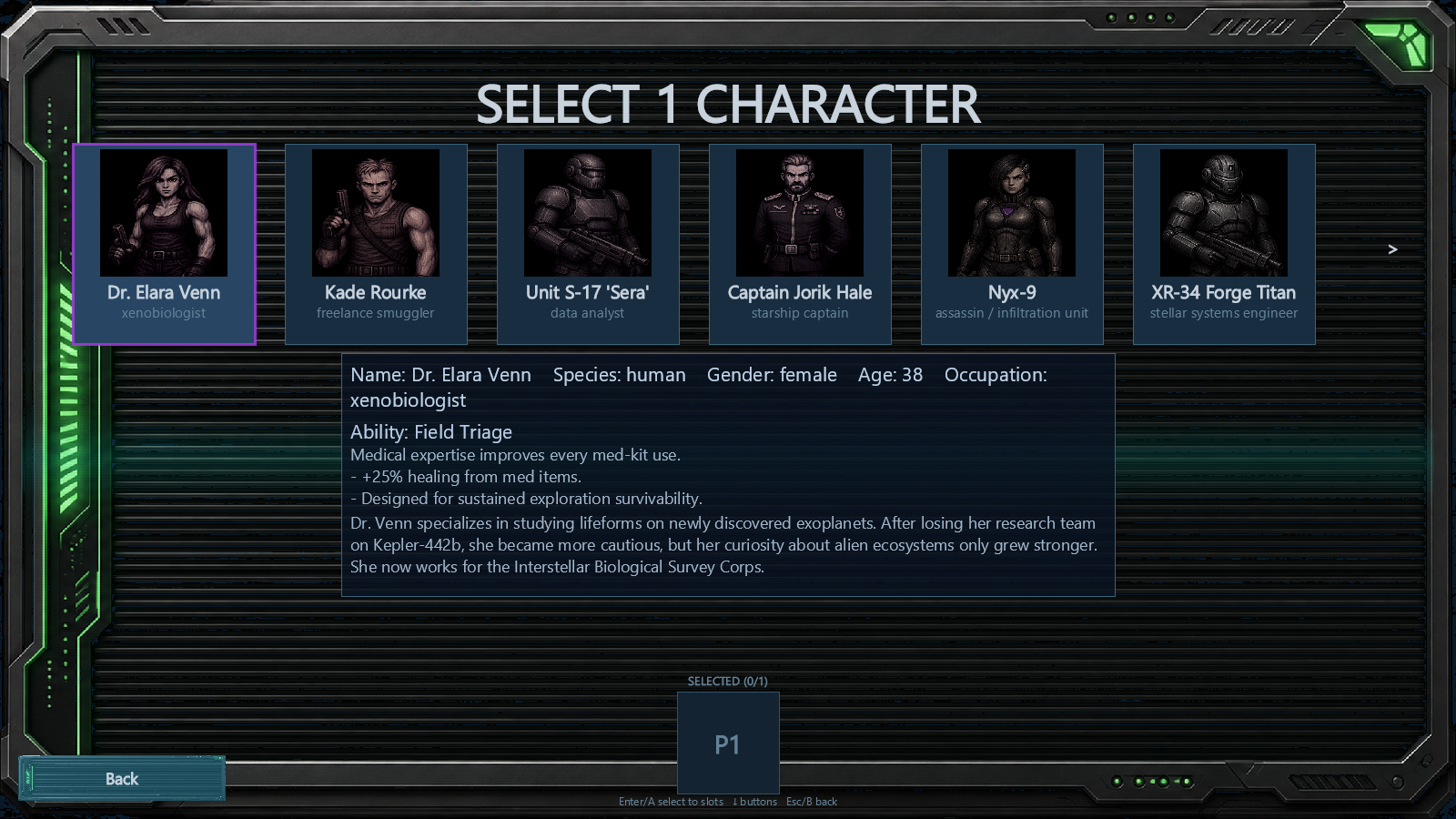 Contract Hunters screenshot: Shared Player Selection